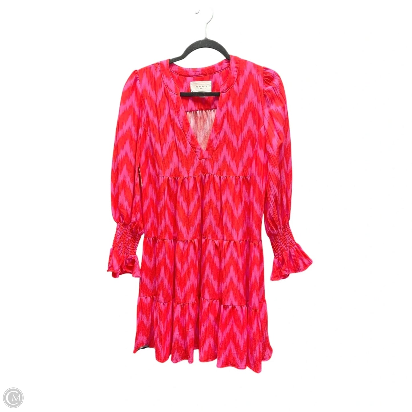 Dress Casual Short By Pomander Place In Pink & Red, Size: M