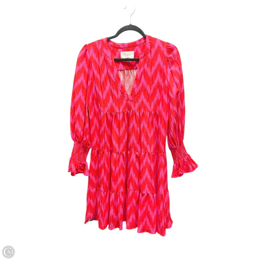 Dress Casual Short By Pomander Place In Pink & Red, Size: M