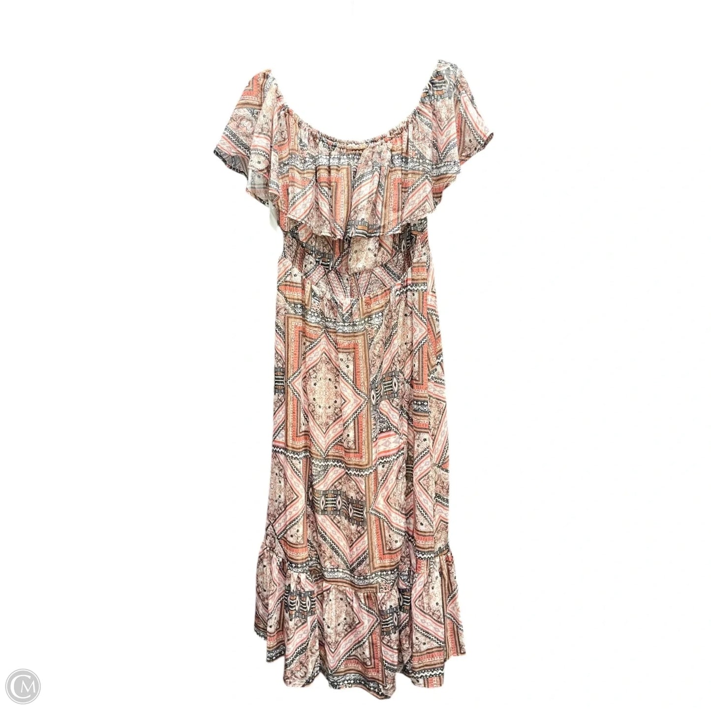 Dress Casual Midi By Shyanne In Brown & Orange, Size: Xl