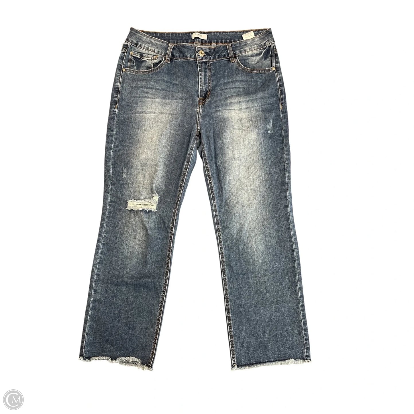 Jeans Cropped By Kensie In Blue Denim, Size: 12