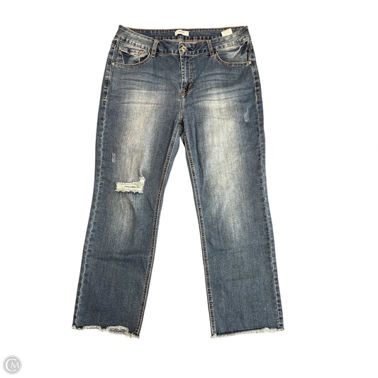 Jeans Cropped By Kensie In Blue Denim, Size: 12