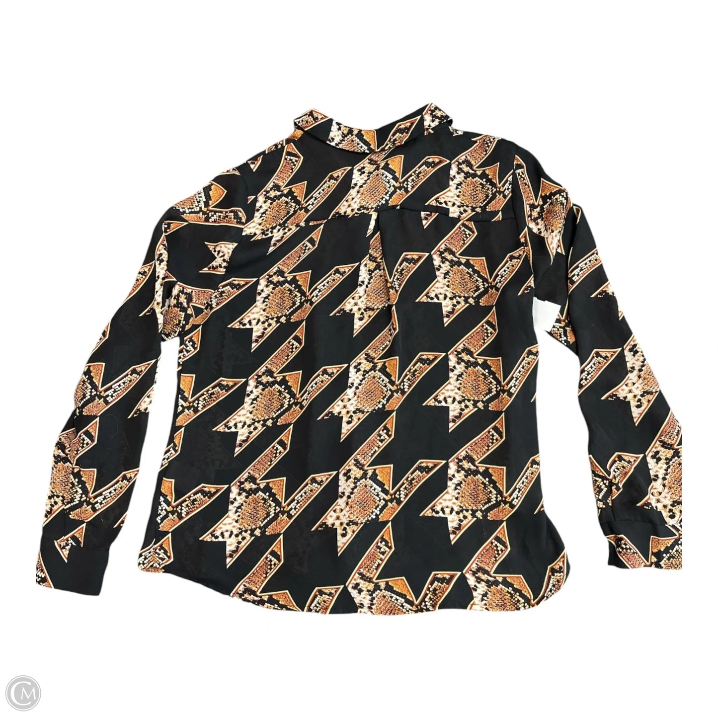 Top Long Sleeve By Philosophy In Snakeskin Print, Size: M