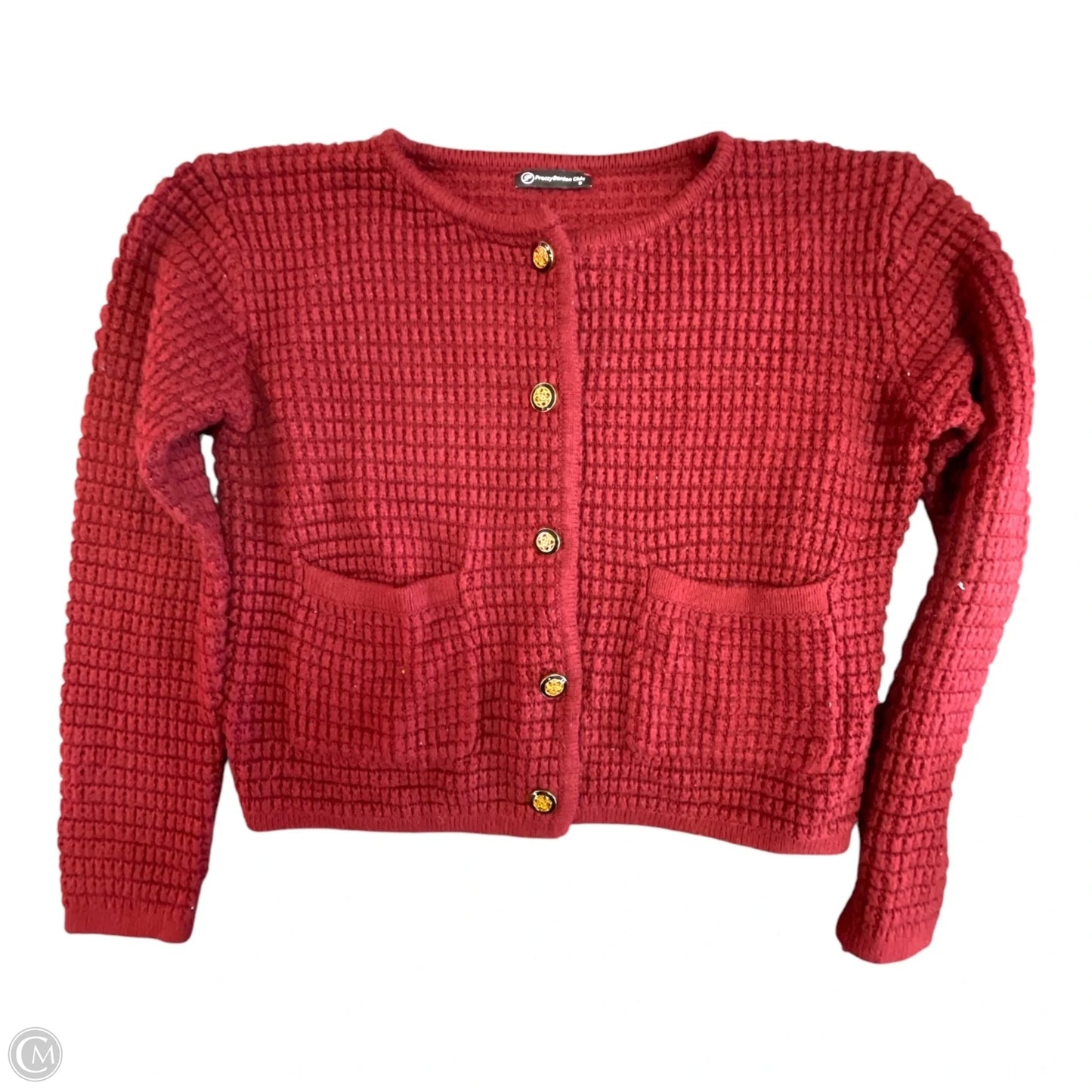 Sweater Cardigan By Prettygarden In Maroon, Size: S