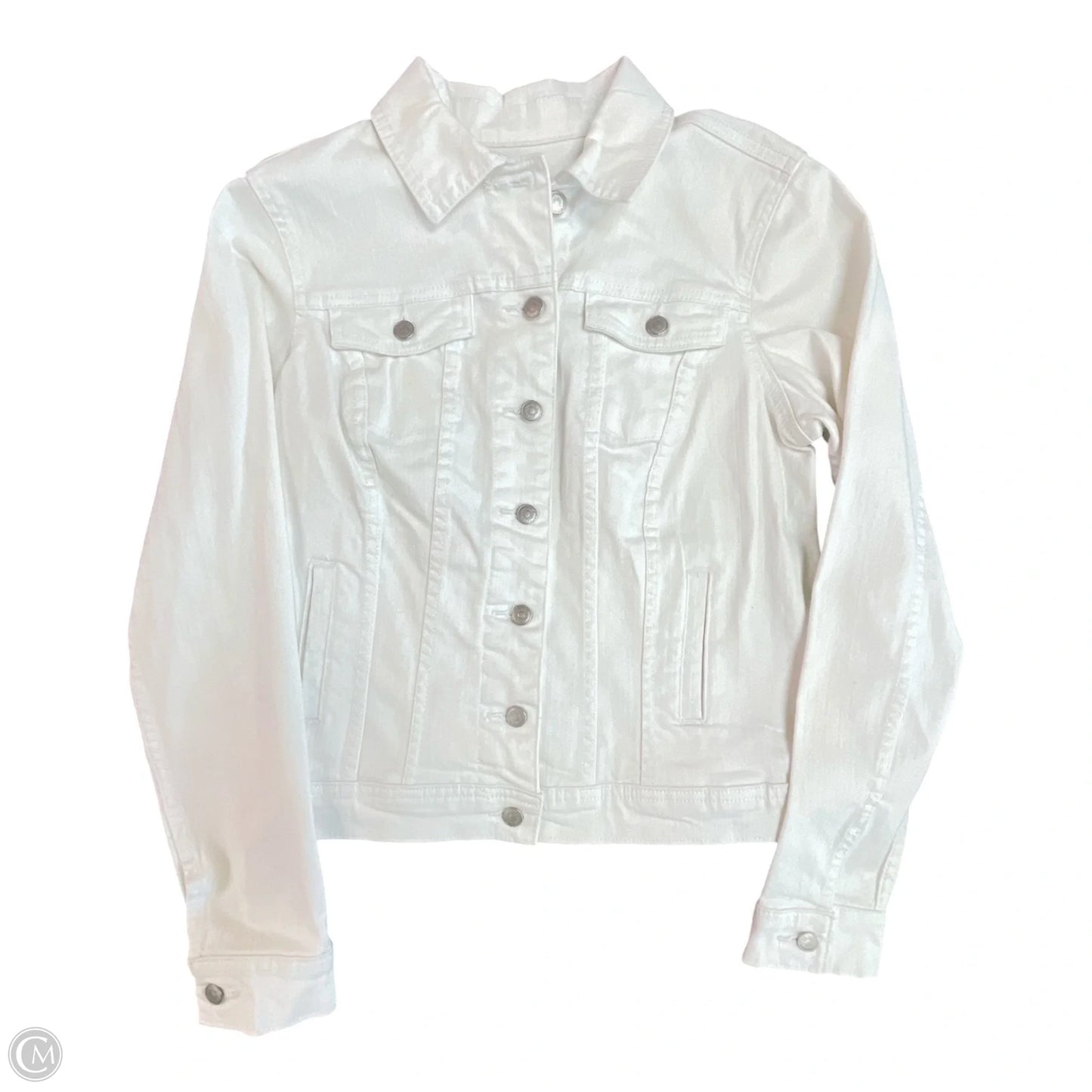 Jacket Denim By Bass In White, Size: S