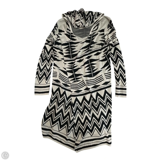 Sweater Cardigan By Neiman Marcus In Black & Tan, Size: L