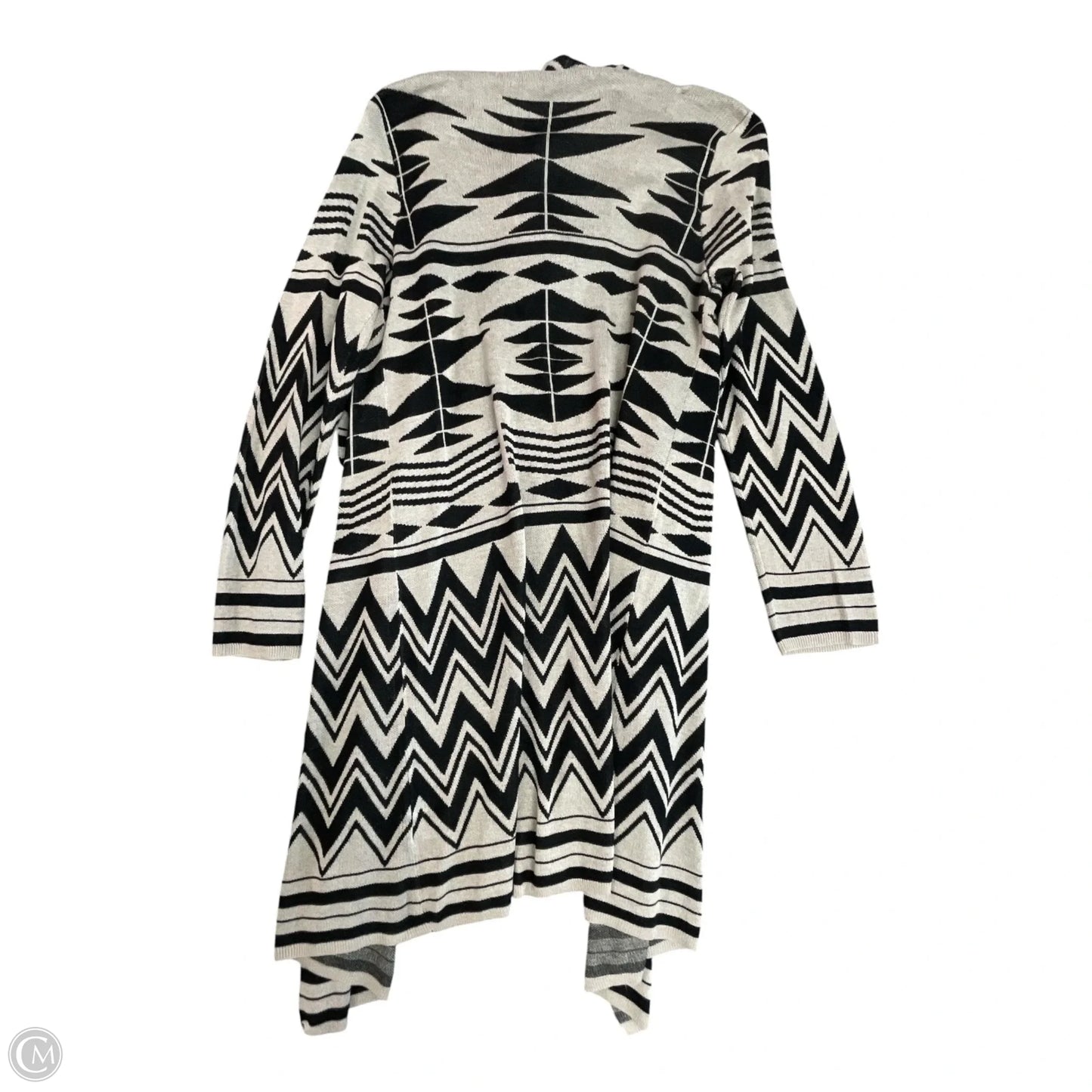 Sweater Cardigan By Neiman Marcus In Black & Tan, Size: L