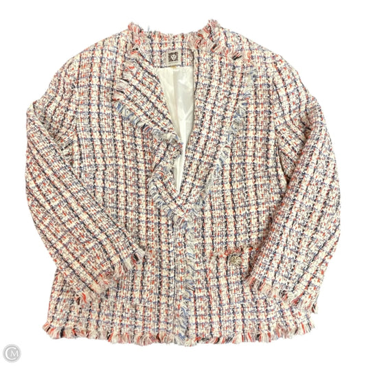 Blazer By Anne Klein In Blue Red & White, Size: 8