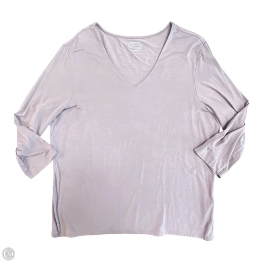 Top 3/4 Sleeve Basic By Chicos In Mauve, Size: Xl