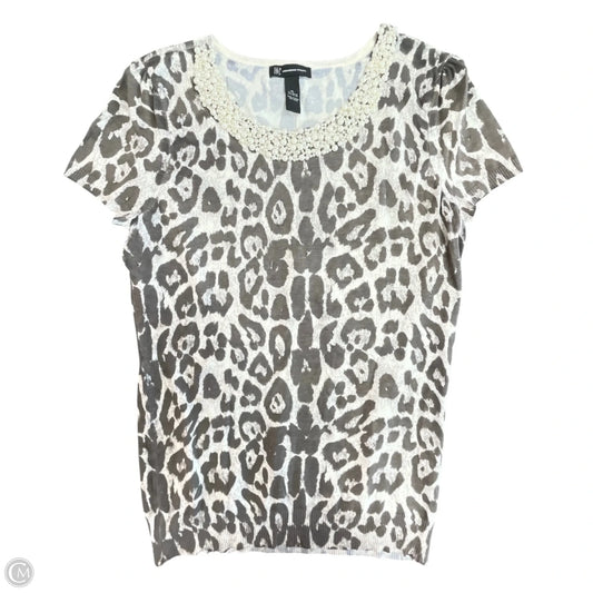 Sweater Short Sleeve By Inc In Animal Print, Size: Xl