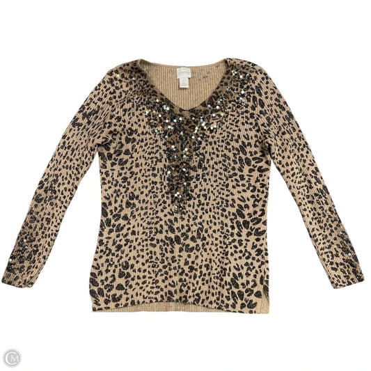 Sweater By Chicos In Animal Print, Size: S
