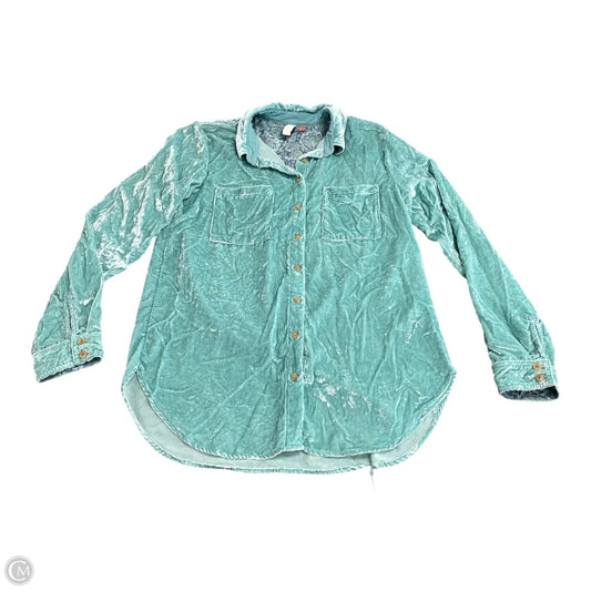 Top Long Sleeve By Pilcro In Aqua, Size: 4