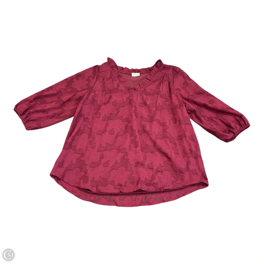 Top 3/4 Sleeve By Siren Lily In Maroon, Size: Xlp