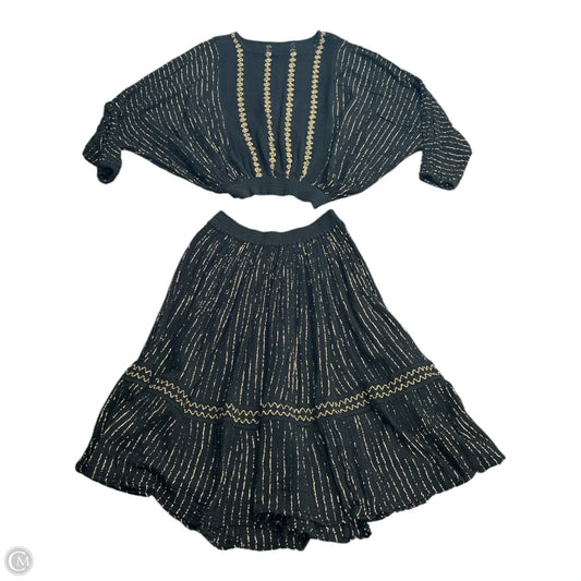 Skirt Set 2pc By Clothes Mentor In Black & Gold, Size: L