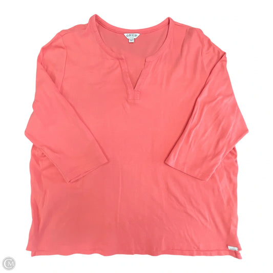 Top 3/4 Sleeve Basic By Orvis In Coral, Size: Xxl