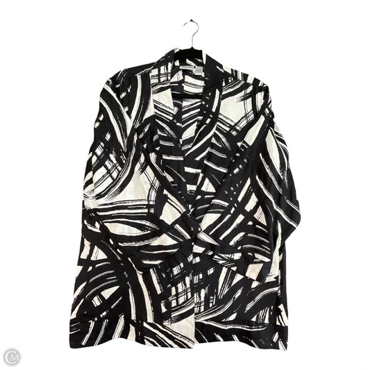 Kimono By Chicos In Black & White, Size: Xl