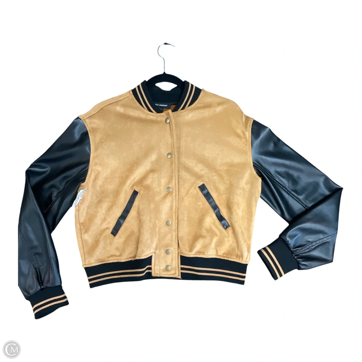 Jacket Other By Blu Pepper In Black & Tan, Size: L