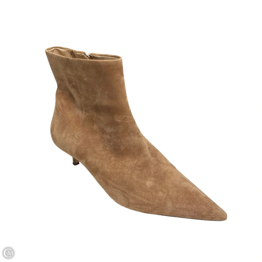 Boots Ankle Heels By Veronica Beard In Brown, Size: 9.5