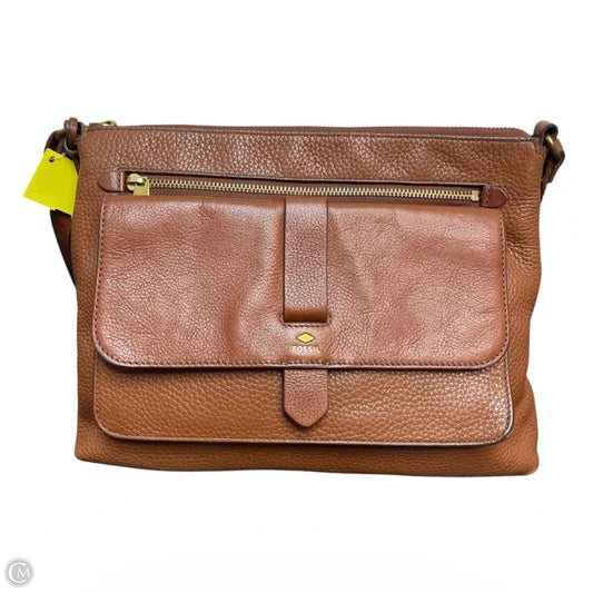 Crossbody Leather By Fossil, Size: Medium