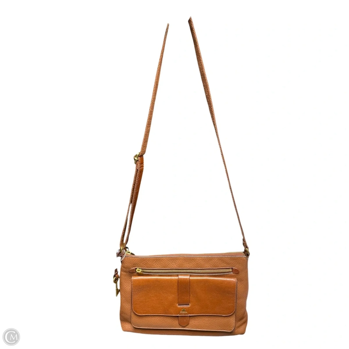 Crossbody Leather By Fossil, Size: Medium