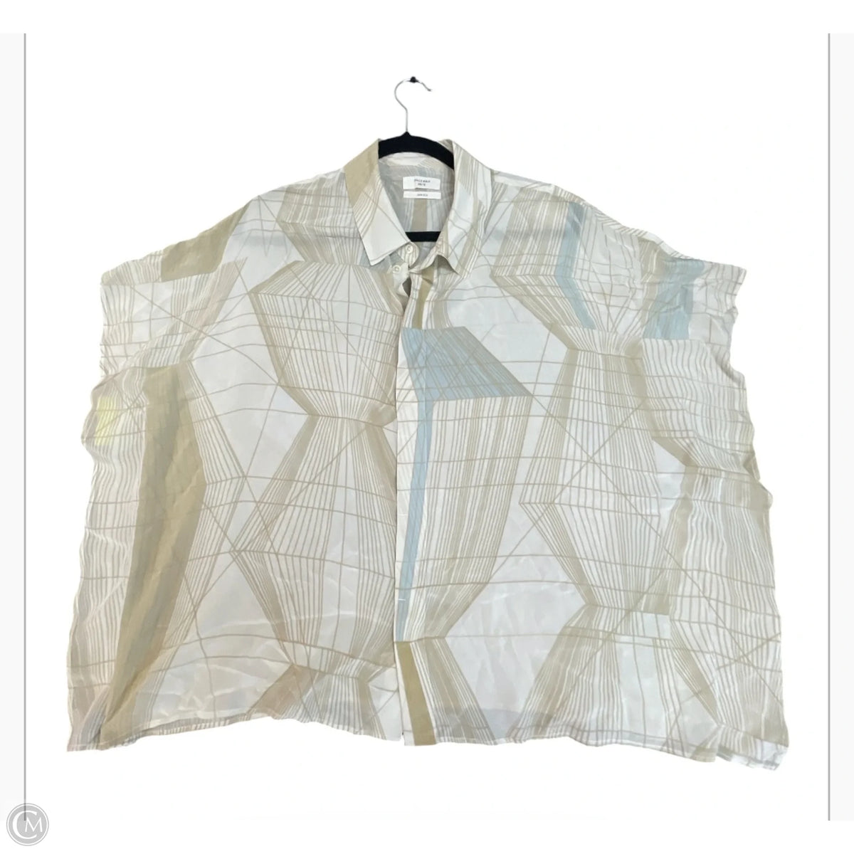 Top Short Sleeve By Cma In Tan & White, Size: S