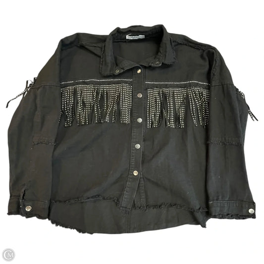 Jacket Shirt By Veveret In Black, Size: 0
