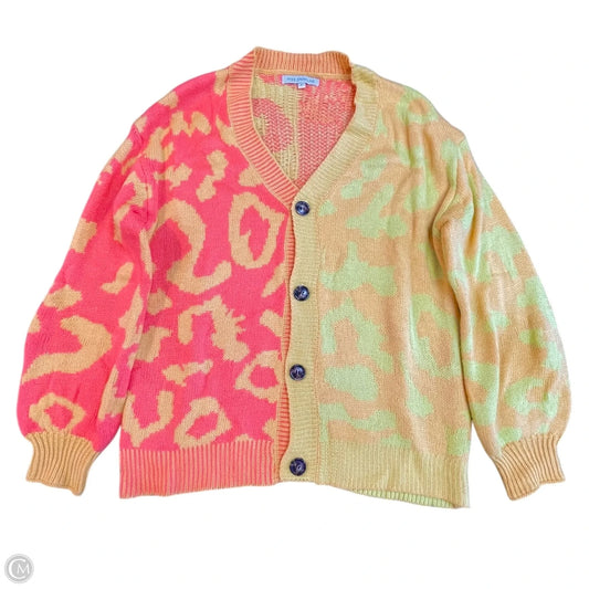 Sweater Cardigan By Miss Sparkling In Orange & Yellow, Size: S