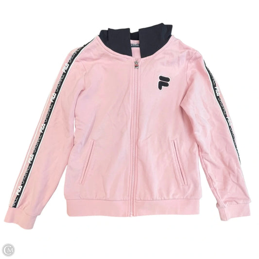 Athletic Jacket By Fila In Black & Pink, Size: S