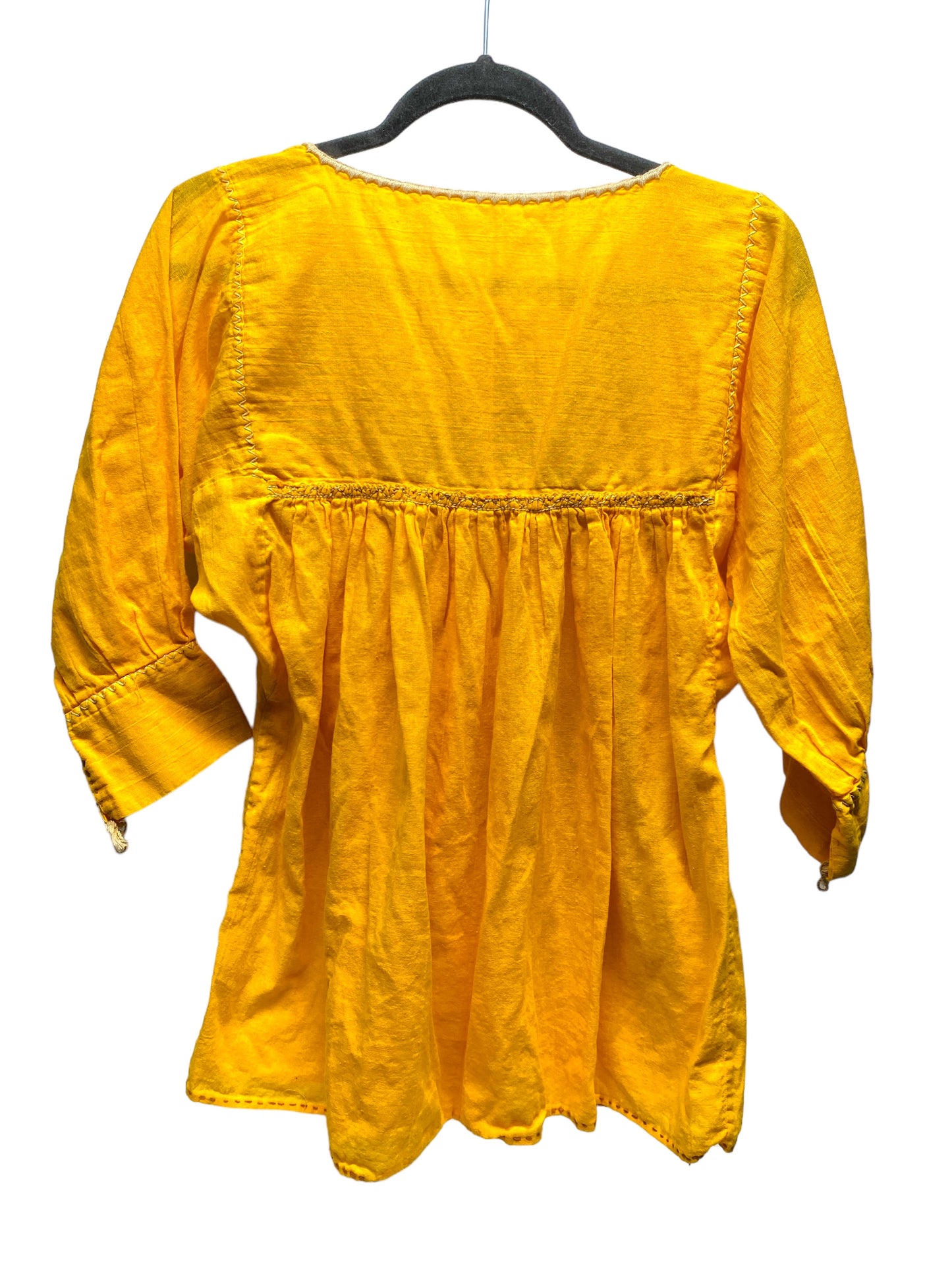 Top 3/4 Sleeve By Clothes Mentor In Yellow, Size: S