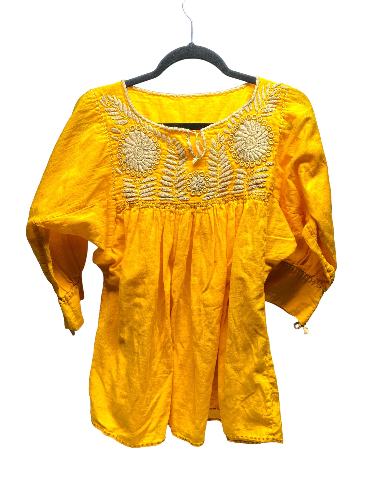 Top 3/4 Sleeve By Clothes Mentor In Yellow, Size: S