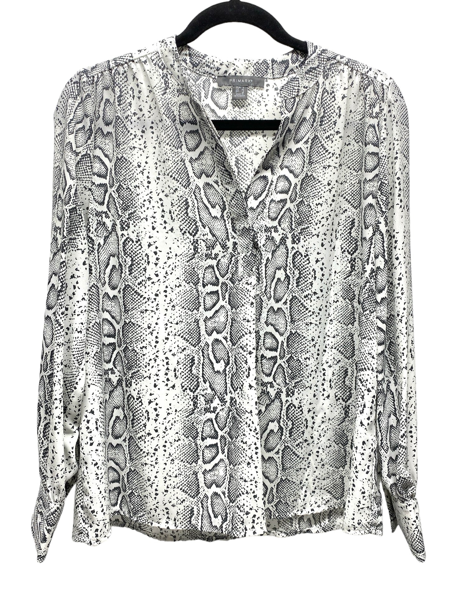 Top Long Sleeve By Primark In Snakeskin Print, Size: 2