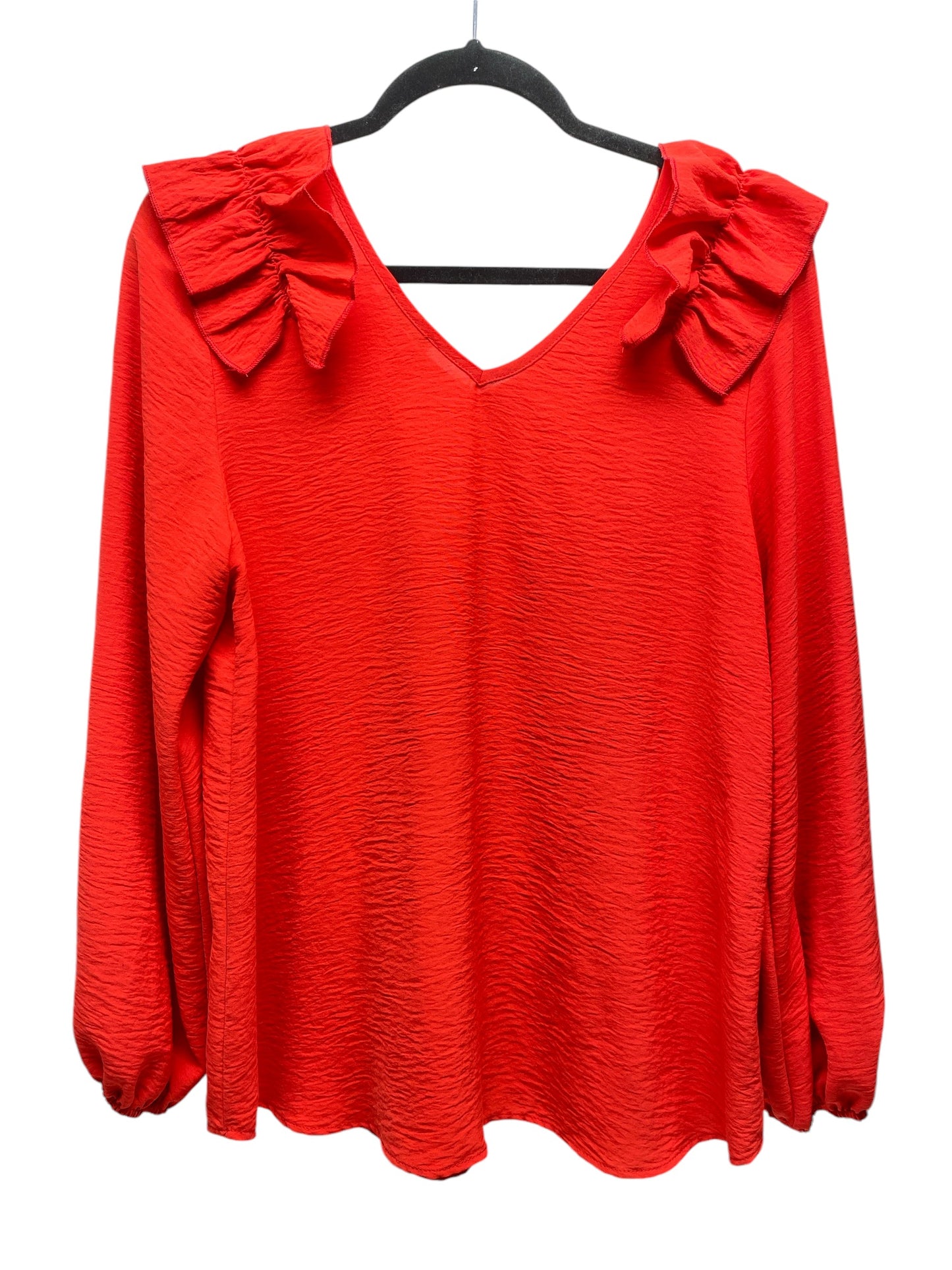 Blouse Long Sleeve By Jodifl In Red, Size: S