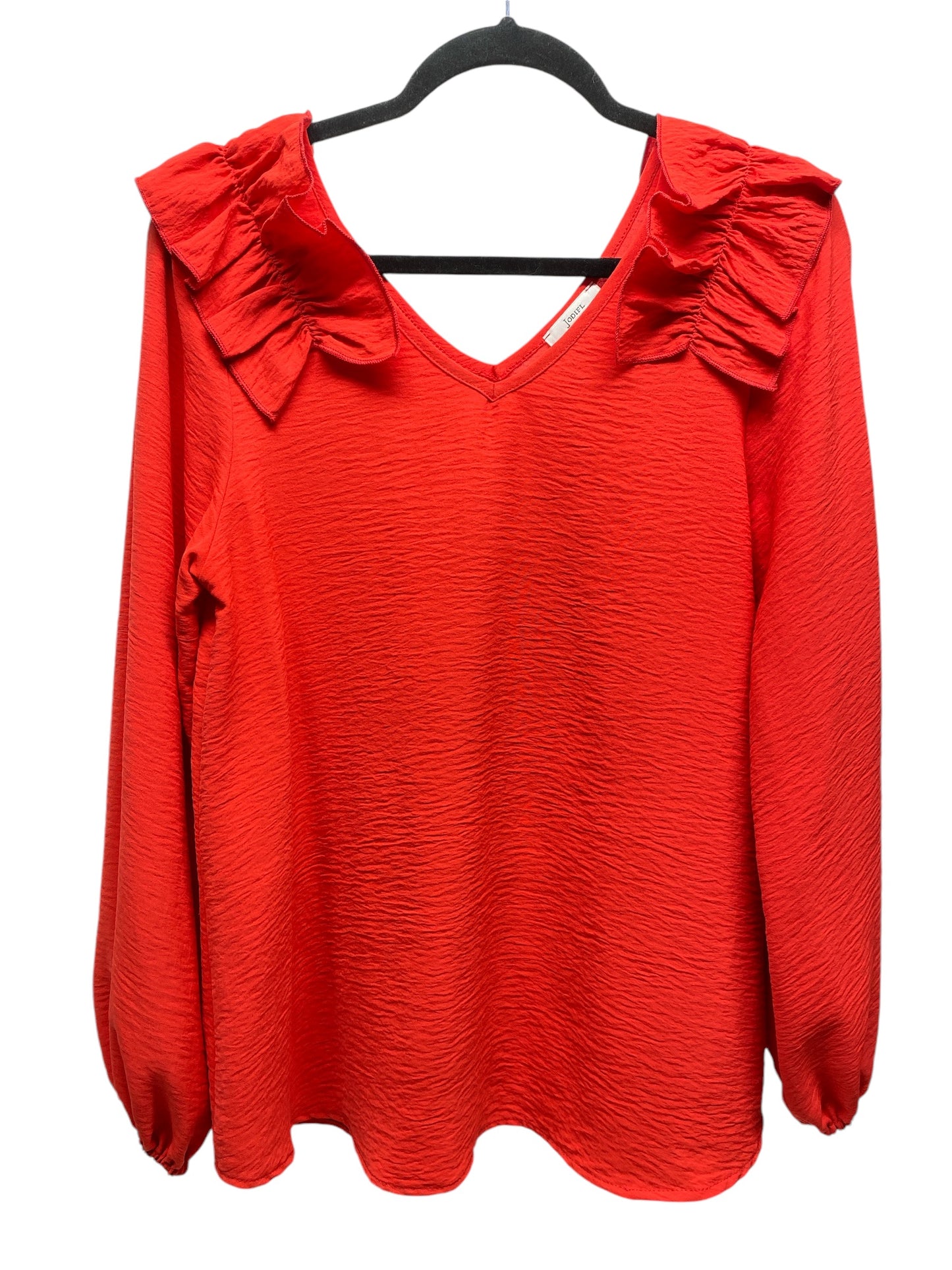 Blouse Long Sleeve By Jodifl In Red, Size: S