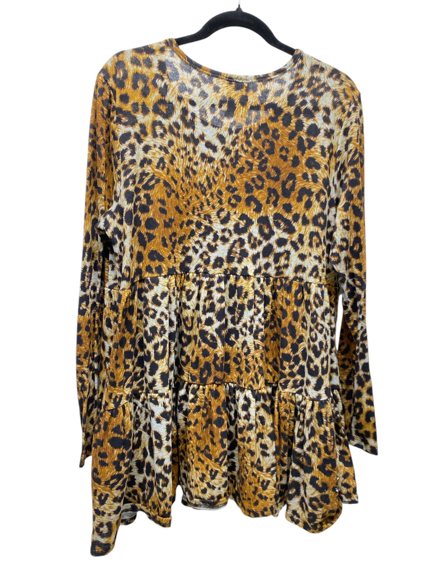 Tunic Long Sleeve By Vocal In Animal Print, Size: Xl