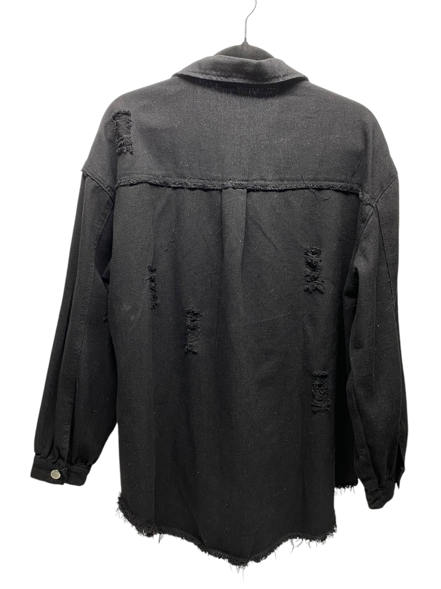 Jacket Shirt By Clothes Mentor In Black, Size: M