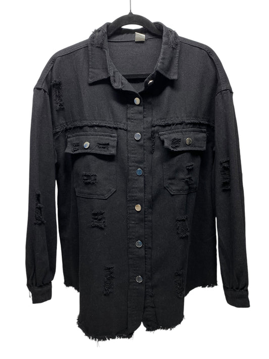 Jacket Shirt By Clothes Mentor In Black, Size: M