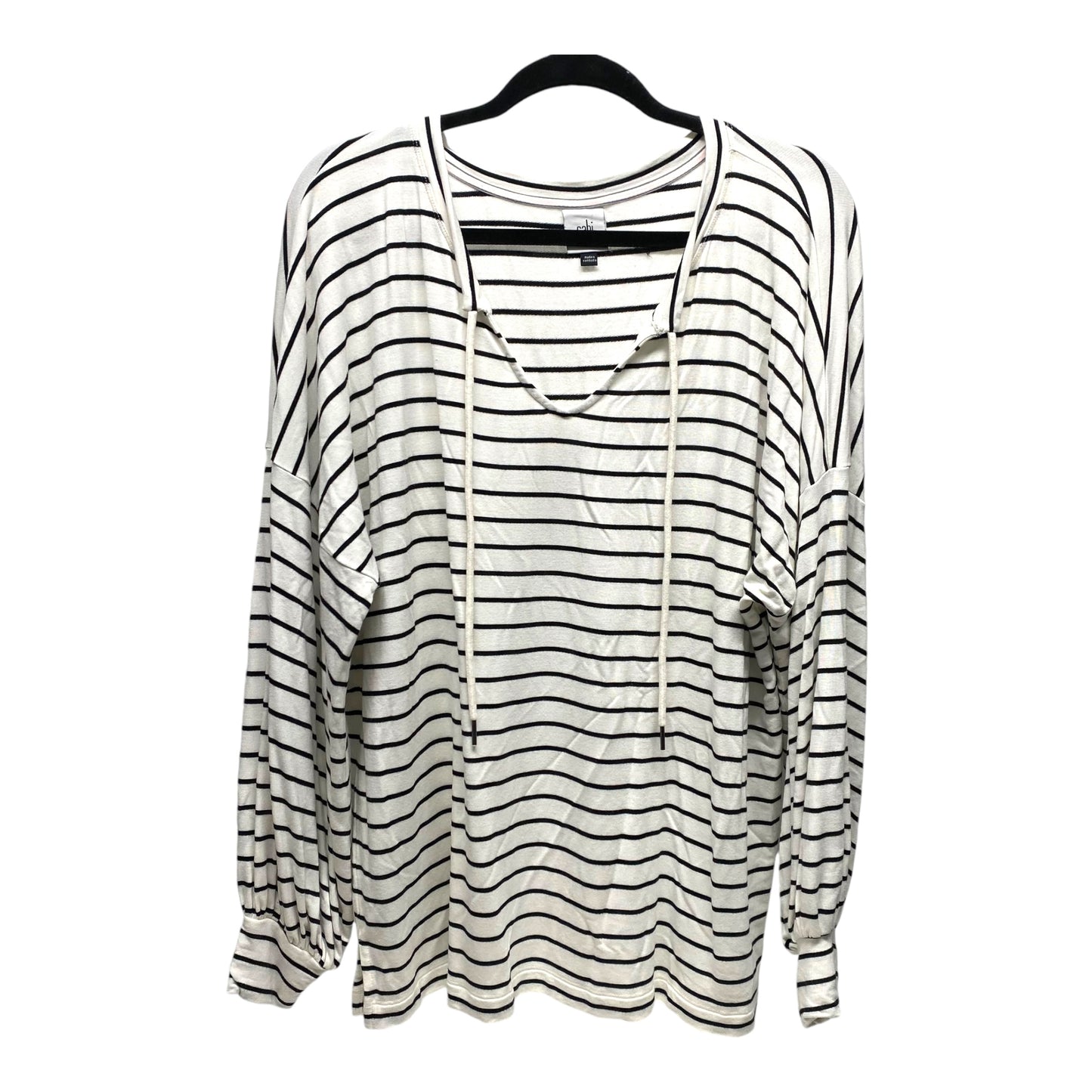 Top Long Sleeve By Cabi In Striped Pattern, Size: L