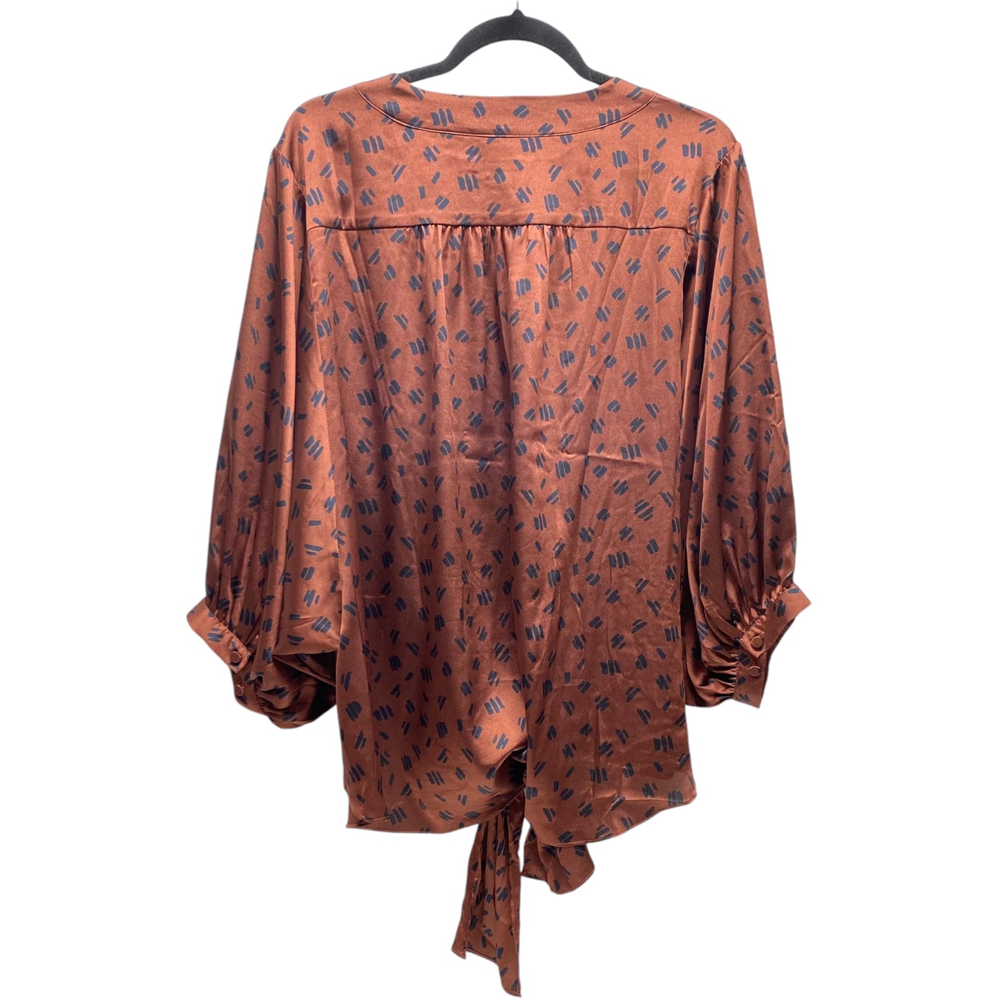 Blouse 3/4 Sleeve By Chicos In Black & Brown, Size: L