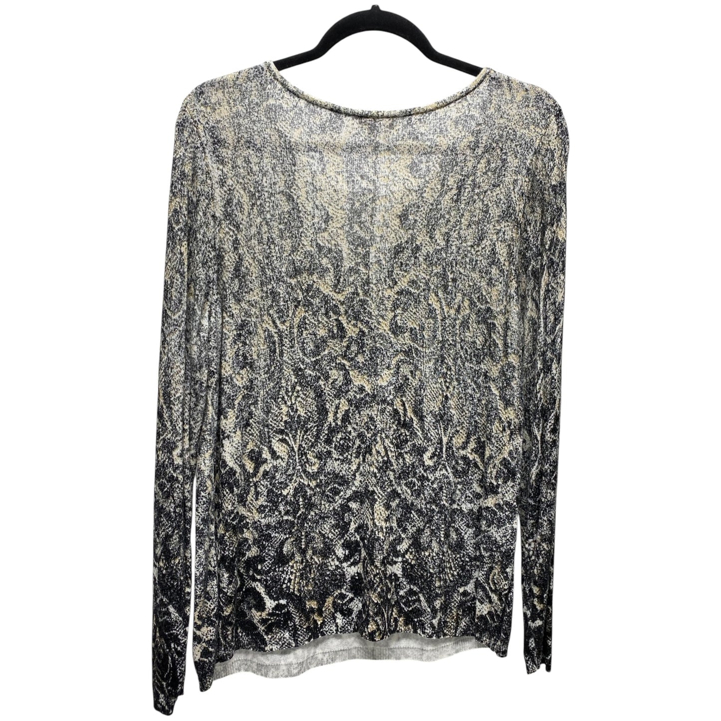 Sweater By Chicos In Black & Gold, Size: L