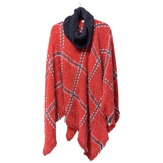 Poncho By Simply Noelle In Black & Red, Size: Osfm