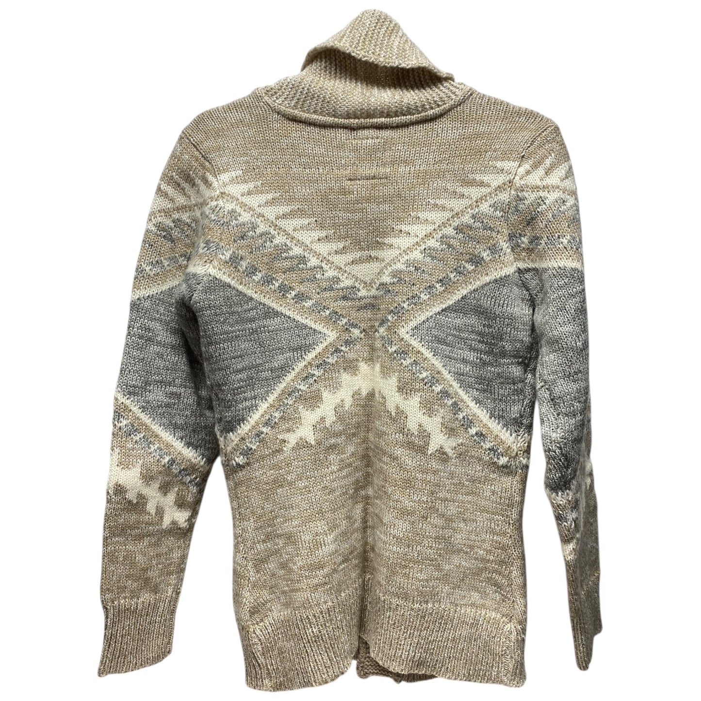 Sweater Cardigan By Cmc In Grey & Tan, Size: L