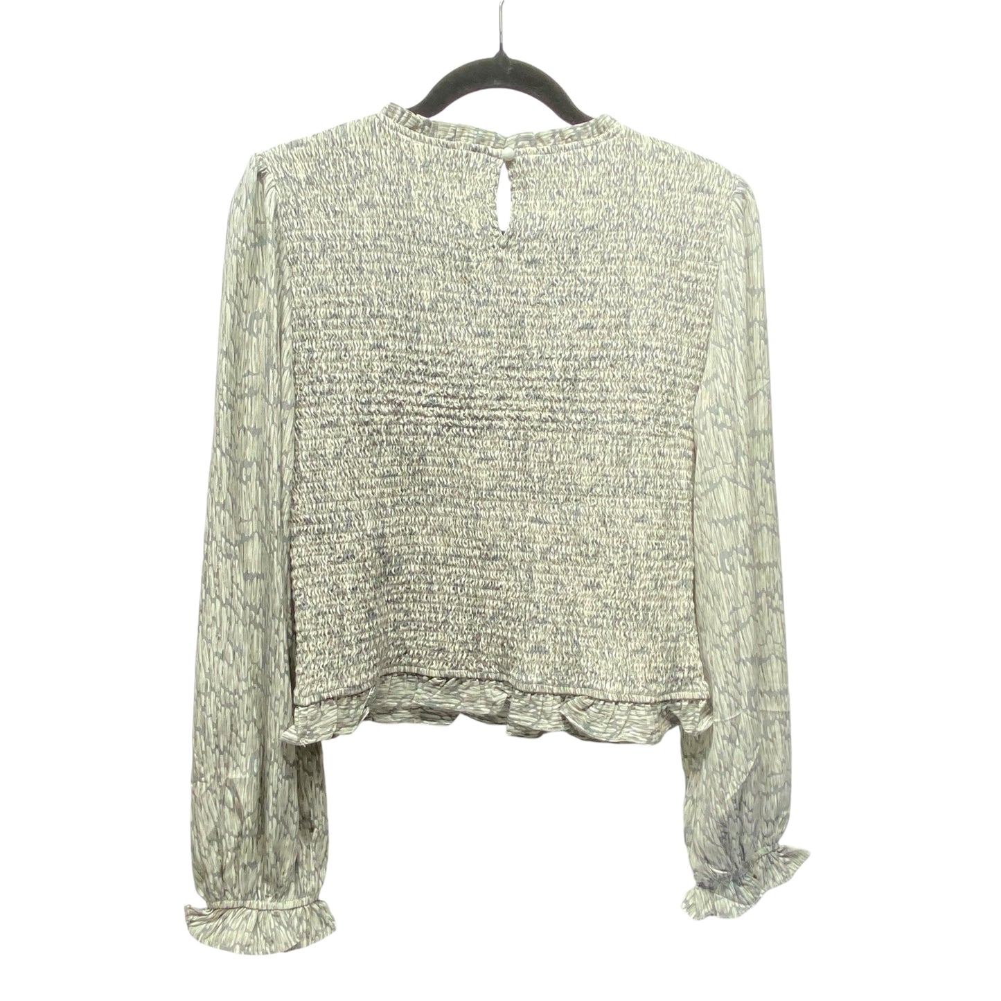 Top Long Sleeve By Bohme In Cream & Grey, Size: M