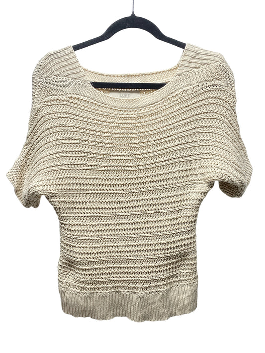 Sweater Short Sleeve By Loft In Beige, Size: Xs