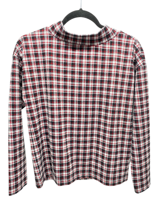 Top Long Sleeve By Ann Taylor In Plaid Pattern, Size: Xxs