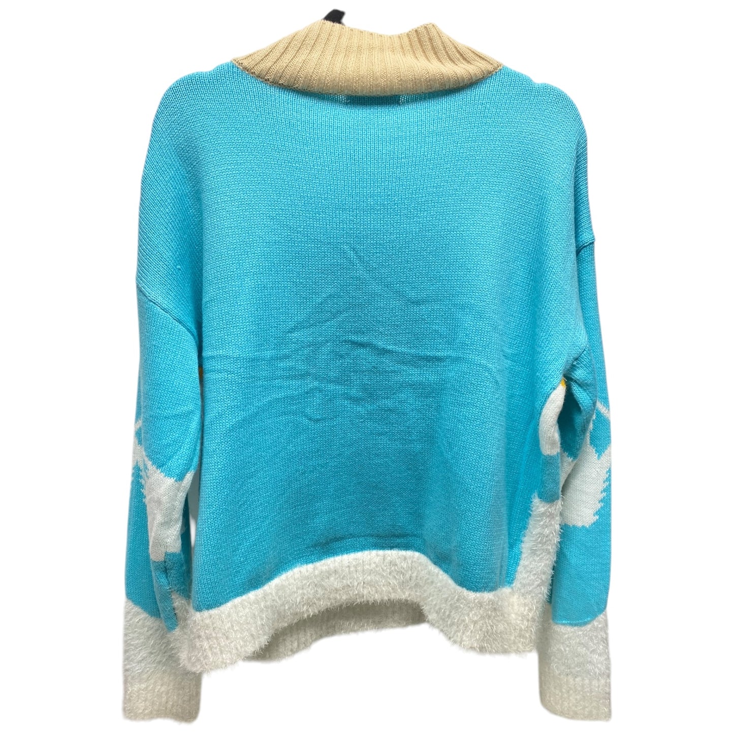 Sweater By Clothes Mentor In Blue & White, Size: L