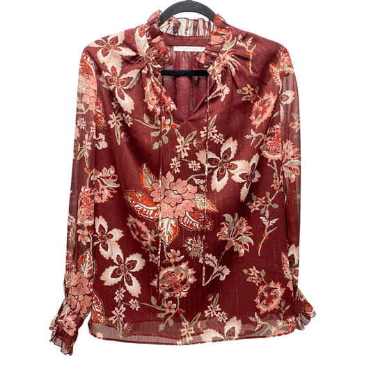 Top Long Sleeve By Violet And Claire In Floral Print, Size: M