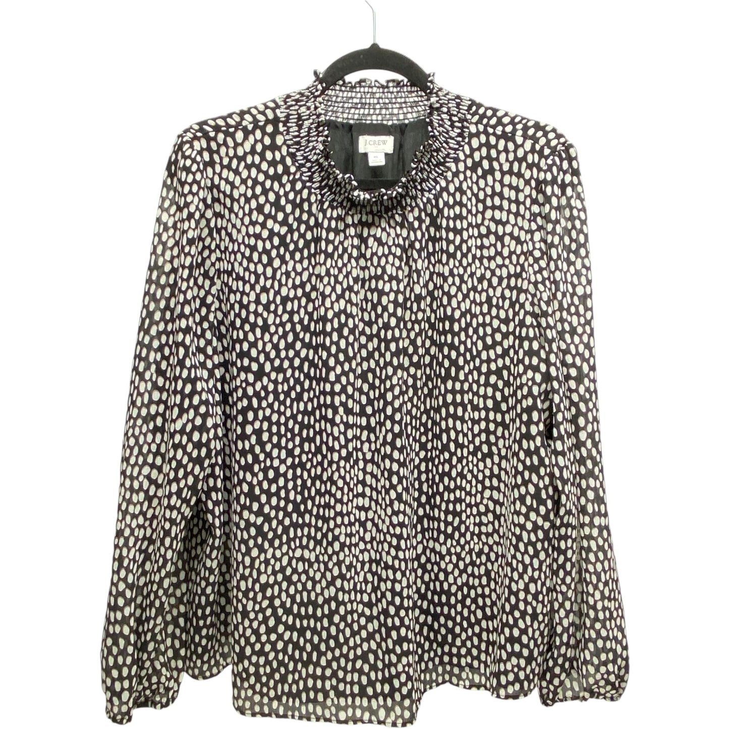 Top Long Sleeve By J. Crew In Black & Tan, Size: Xl