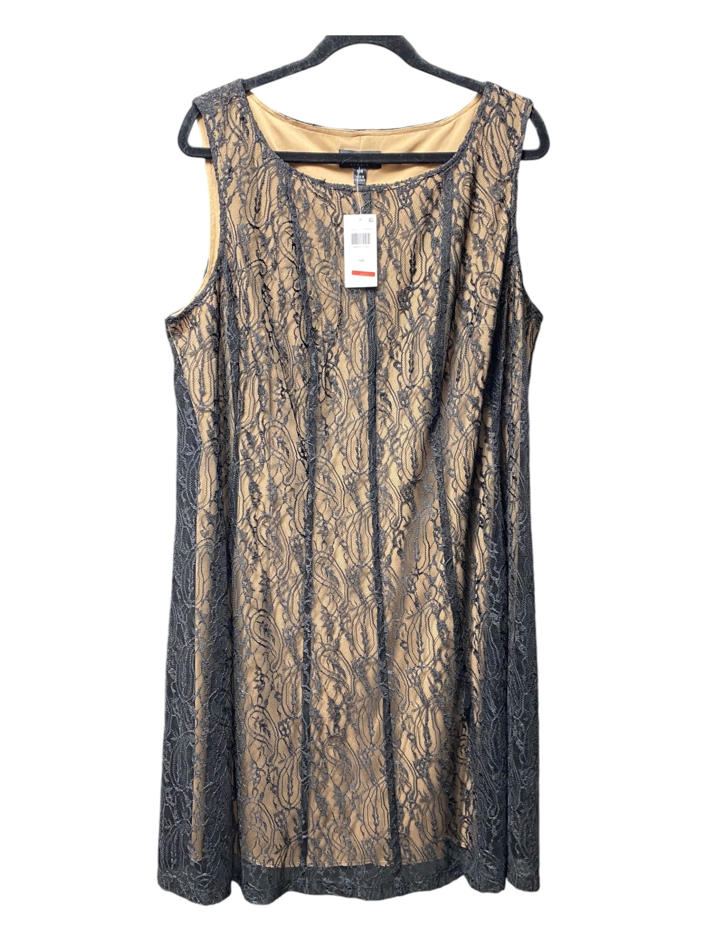 Dress Casual Short By Connected Apparel In Black & Tan, Size: 16