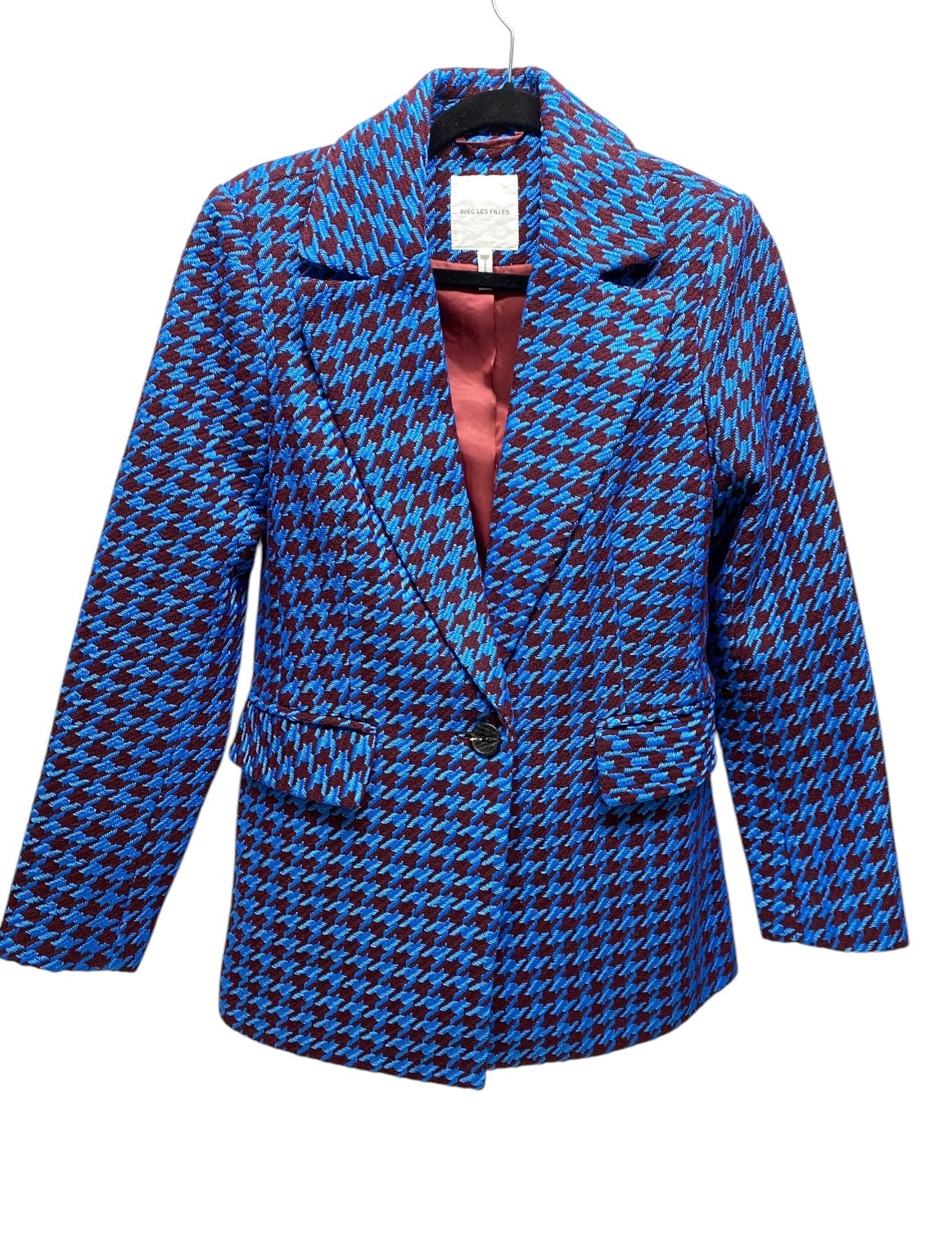 Blazer By Avec Les Filles In Blue & Red, Size: S