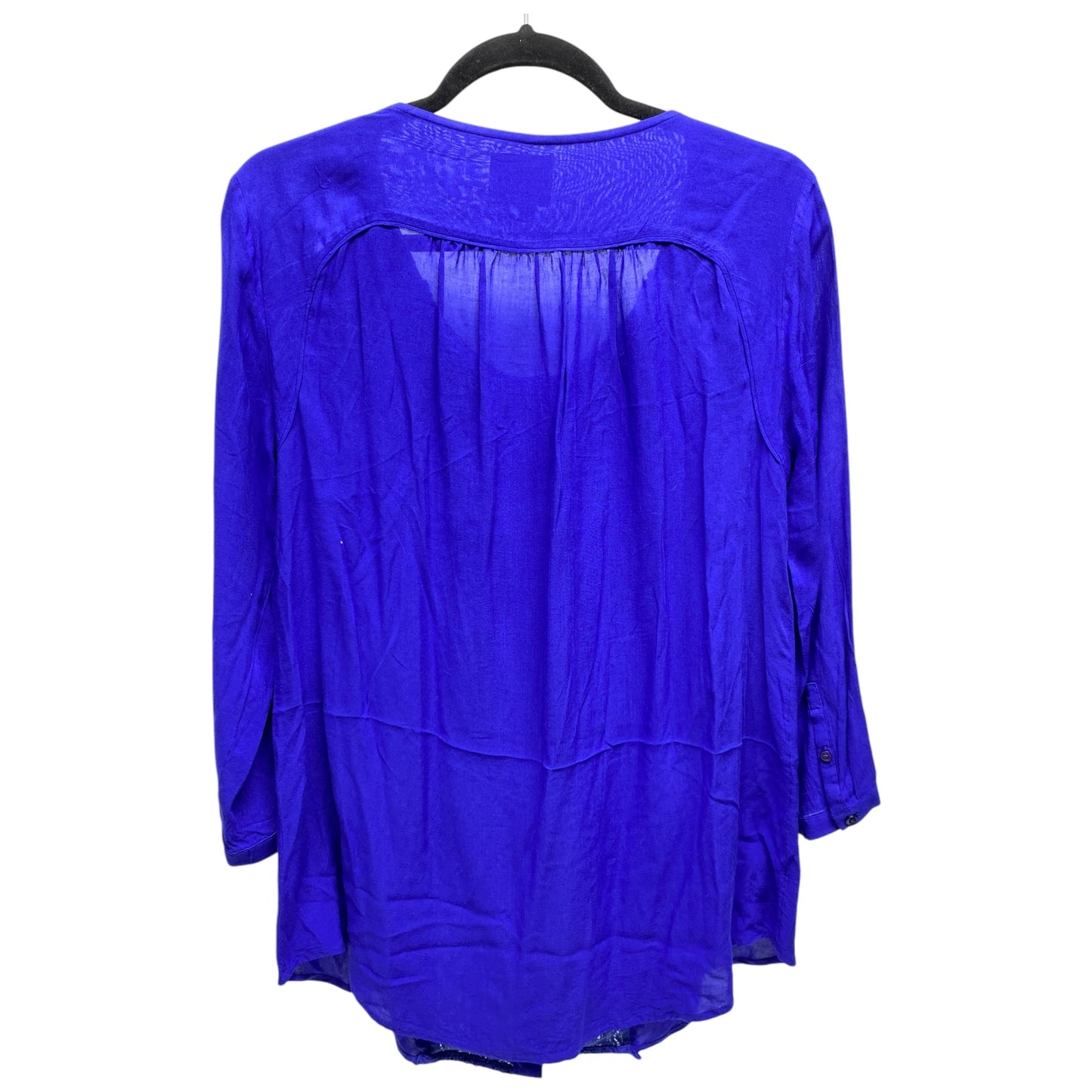 Blouse 3/4 Sleeve By Maeve In Blue, Size: 8