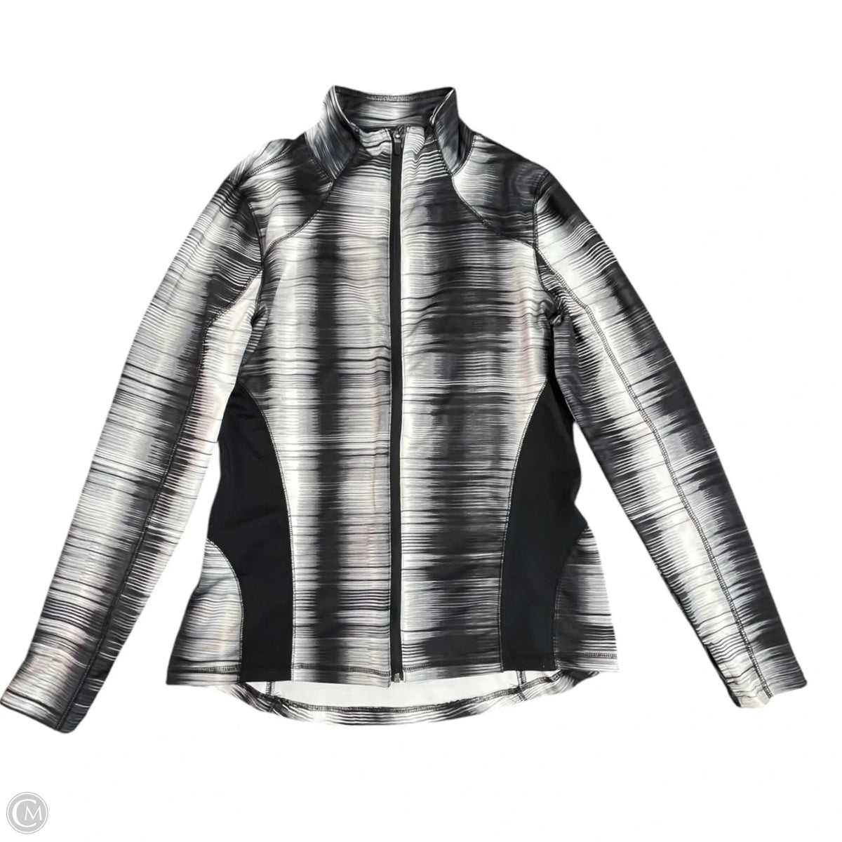 Athletic Jacket By Tek Gear In Black & White, Size: M